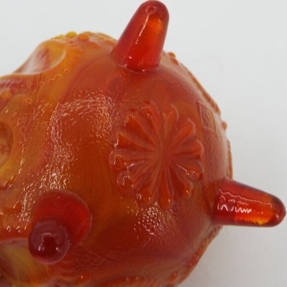 Vintage Degenhart Bloody Mary Orange Slag Glass Gypsy Pot Toothpick Holder RARE - Picture 5 of 9